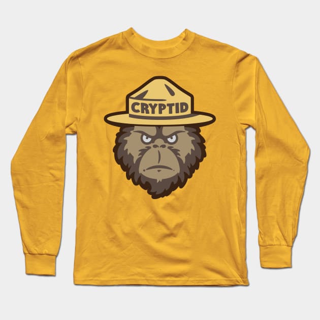 Bigfoot With Cryptid Park Ranger Hat Long Sleeve T-Shirt by Pufahl